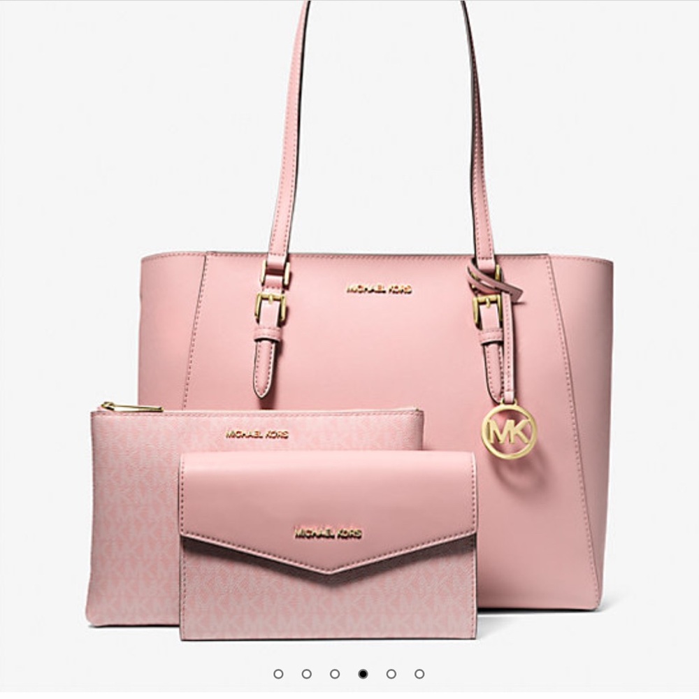 EUC - Michael Kors Charlotte Large Saffiano Leather 3-in-1 Tote Bag - blush